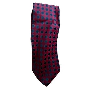 Vintage Marshall Fields Tie Neck Tie Red And Blue Polka Dot Made In England Silk